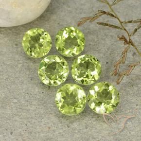 Gemme di Peridoto Verde giallastro naturale da 2.65 ct, Rotondo, VVS-VS