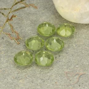 Gemme di Peridoto Verde giallastro naturale da 2.65 ct, Rotondo, VVS-VS