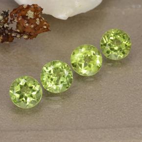 Peridoto naturale verde da 1,99 ct, taglio rotondo, VVS-VS