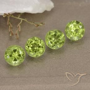 Gemme di Peridoto Verde acceso naturale da 2.13 ct, Rotondo, VVS-VS