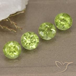 Gemme di Peridoto Verde giallastro vivace naturale da 2.14 ct, Rotondo, VVS-VS