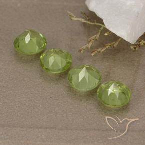 Gemme di Peridoto Verde giallastro vivace naturale da 2.14 ct, Rotondo, VVS-VS