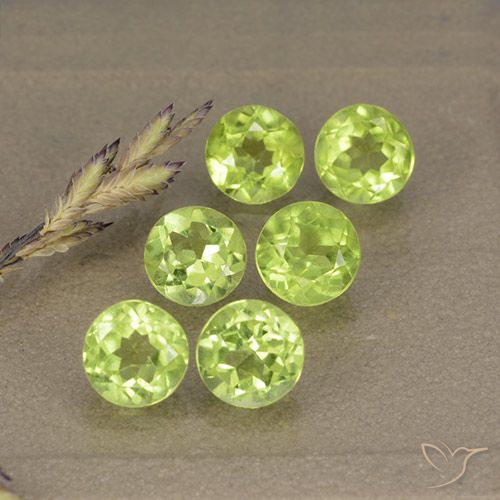 3.00ctw Naturale Verde giallastro vivace Peridoto, Rotondo, VVS-VS