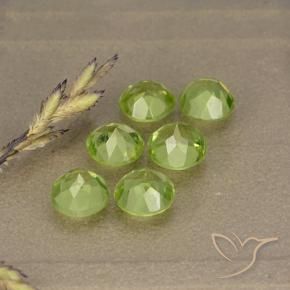 Gemme di Peridoto Verde giallastro vivace naturale da 3.00 ct, Rotondo, VVS-VS
