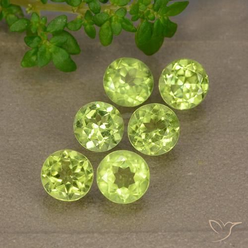3.12ctw Naturale Verde medio Peridoto, Rotondo, VVS-VS