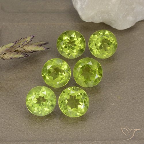 3.15ctw Naturale Verde giallastro Peridoto, Rotondo, VVS-VS