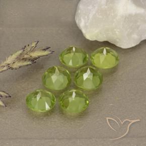 Gemme di Peridoto Verde giallastro naturale da 3.15 ct, Rotondo, VVS-VS