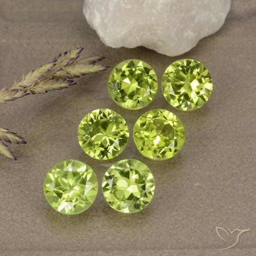2.76ctw Naturale Verde giallastro Peridoto, Rotondo, VVS-VS