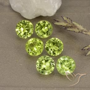 Gemme di Peridoto Verde giallastro naturale da 2.76 ct, Rotondo, VVS-VS
