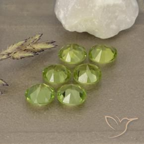 Gemme di Peridoto Verde giallastro naturale da 2.76 ct, Rotondo, VVS-VS