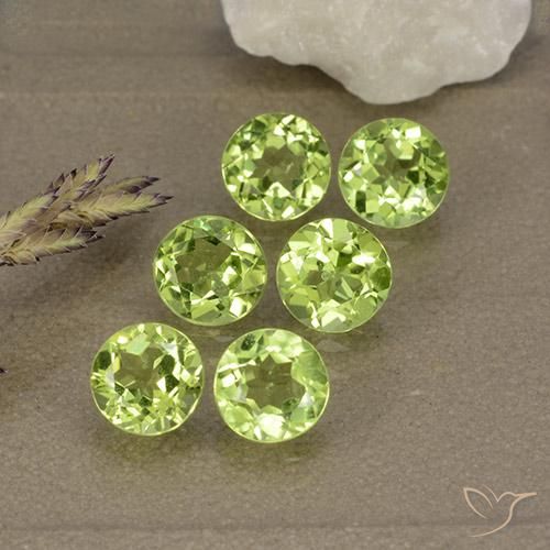2.93ctw Naturale Verde chiaro e vivace Peridoto, Rotondo, VVS-VS