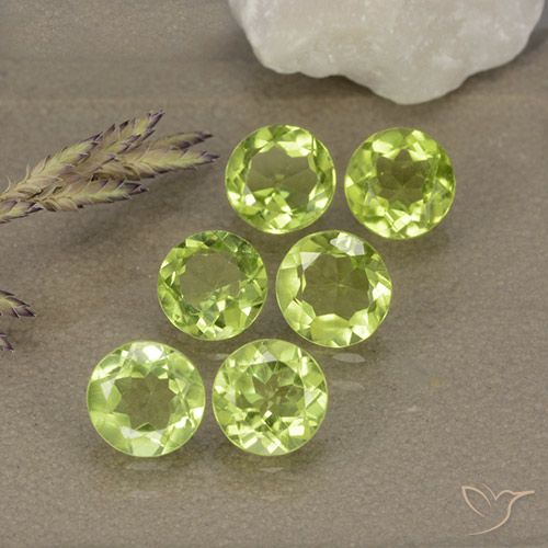 2.82ctw Naturale Verde giallastro Peridoto, Rotondo, VVS-VS
