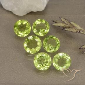 Gemme di Peridoto Verde giallastro naturale da 2.82 ct, Rotondo, VVS-VS
