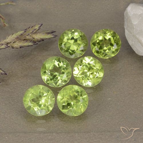 3.33ctw Naturale Verde acceso Peridoto, Rotondo, VVS-VS