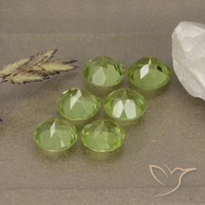 Gemme di Peridoto Verde acceso naturale da 3.33 ct, Rotondo, VVS-VS