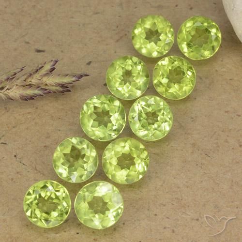 4.75ctw Naturale Verde lime Peridoto, Rotondo, VVS-VS