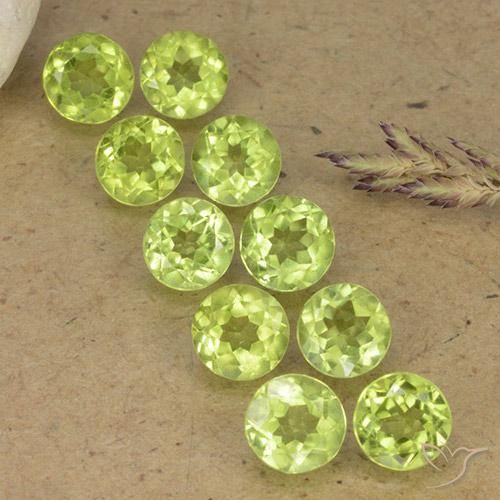Gemme di Peridoto Verde lime naturale da 4.75 ct, Rotondo, VVS-VS