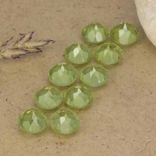 Gemme di Peridoto Verde lime naturale da 4.75 ct, Rotondo, VVS-VS
