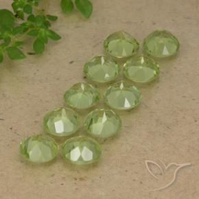 Gemme di Peridoto Verde chiaro e vivace naturale da 5.17 ct, Rotondo, VVS-VS