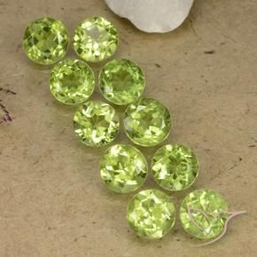 Gemme di Peridoto Verde medio naturale da 4.60 ct, Rotondo, VVS-VS