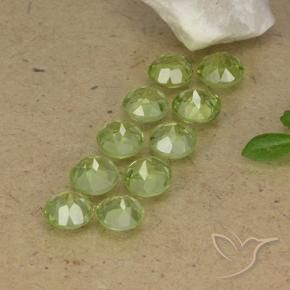 Gemme di Peridoto Verde chiaro e vivace naturale da 3.74 ct, Rotondo, VVS-VS