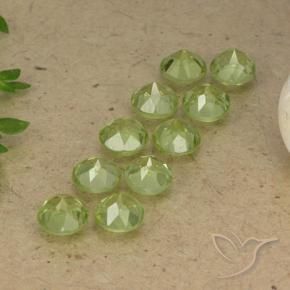 Gemme di Peridoto Verde chiaro naturale da 3.98 ct, Rotondo, VVS-VS