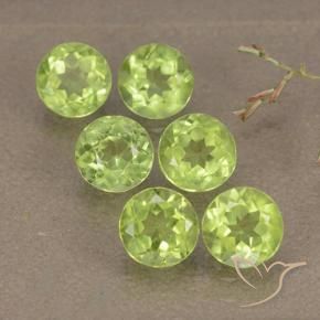 Gemme di Peridoto Verde chiaro e vivace naturale da 2.86 ct, Rotondo, VVS-VS