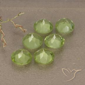 Gemme di Peridoto Verde chiaro e vivace naturale da 2.86 ct, Rotondo, VVS-VS