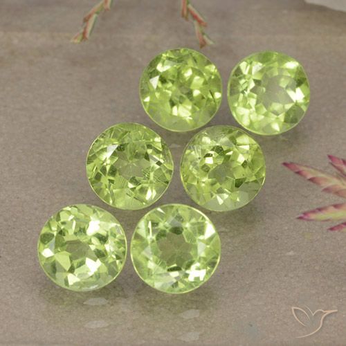 3.31ctw Naturale Verde chiaro Peridoto, Rotondo, VVS-VS