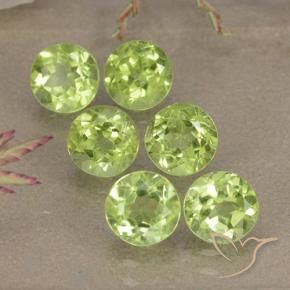 Gemme di Peridoto Verde chiaro naturale da 3.31 ct, Rotondo, VVS-VS