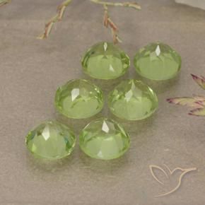 Gemme di Peridoto Verde chiaro naturale da 3.31 ct, Rotondo, VVS-VS