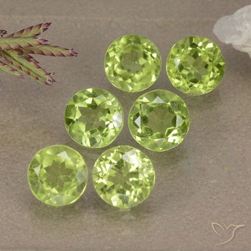 2.98ctw Naturale Verde chiaro Peridoto, Rotondo, VVS-VS