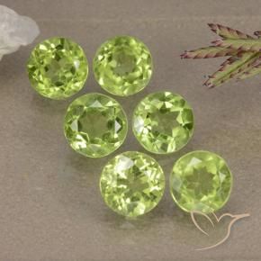 Gemme di Peridoto Verde chiaro naturale da 2.98 ct, Rotondo, VVS-VS