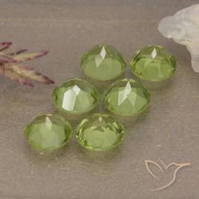 Gemme di Peridoto Verde chiaro naturale da 2.98 ct, Rotondo, VVS-VS