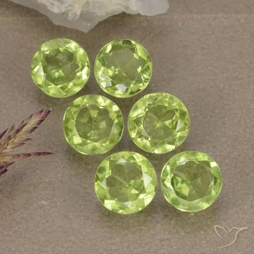 Gemme di Peridoto Verde chiaro naturale da 2.75 ct, Rotondo, VVS-VS