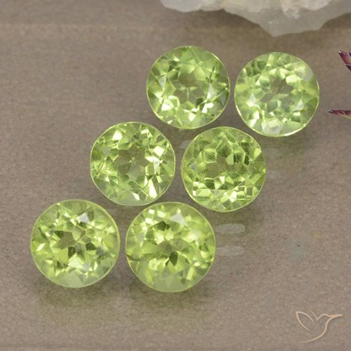 3.14ctw Naturale Verde chiaro Peridoto, Rotondo, VVS-VS