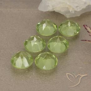 Gemme di Peridoto Verde chiaro naturale da 3.14 ct, Rotondo, VVS-VS
