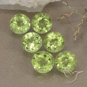 Gemme di Peridoto Verde chiaro e vivace naturale da 2.98 ct, Rotondo, VVS-VS