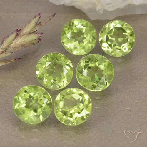 3.17ctw Naturale Verde chiaro e vivace Peridoto, Rotondo, VVS-VS