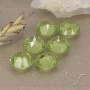 Gemme di Peridoto Verde chiaro e vivace naturale da 3.17 ct, Rotondo, VVS-VS