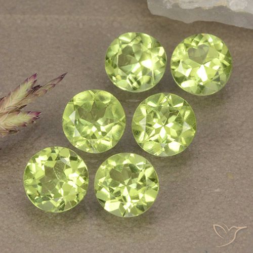 2.92ctw Naturale Verde chiaro Peridoto, Rotondo, VVS-VS