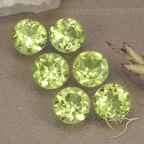 Gemme di Peridoto Verde chiaro naturale da 2.92 ct, Rotondo, VVS-VS