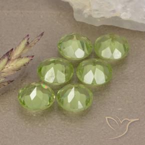 Gemme di Peridoto Verde chiaro naturale da 2.92 ct, Rotondo, VVS-VS