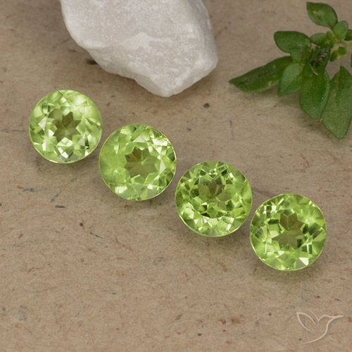 2.27ctw Naturale Verde acceso Peridoto, Rotondo, VVS-VS