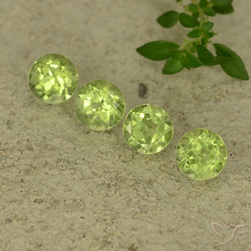 1.95ctw Naturale Verde chiaro e vivace Peridoto, Rotondo, VVS-VS