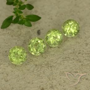 Gemme di Peridoto Verde chiaro e vivace naturale da 1.95 ct, Rotondo, VVS-VS