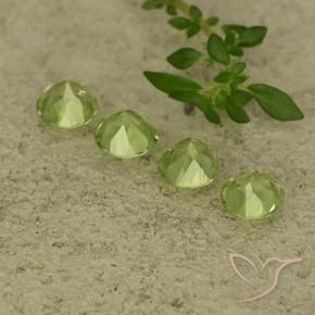 Gemme di Peridoto Verde chiaro e vivace naturale da 1.95 ct, Rotondo, VVS-VS
