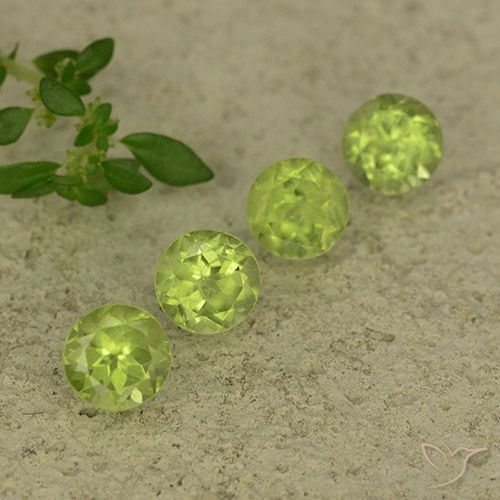 2.21ctw Naturale Verde giallastro Peridoto, Rotondo, VVS-VS