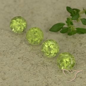 Gemme di Peridoto Verde giallastro naturale da 2.21 ct, Rotondo, VVS-VS
