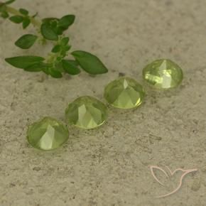 Gemme di Peridoto Verde giallastro naturale da 2.21 ct, Rotondo, VVS-VS